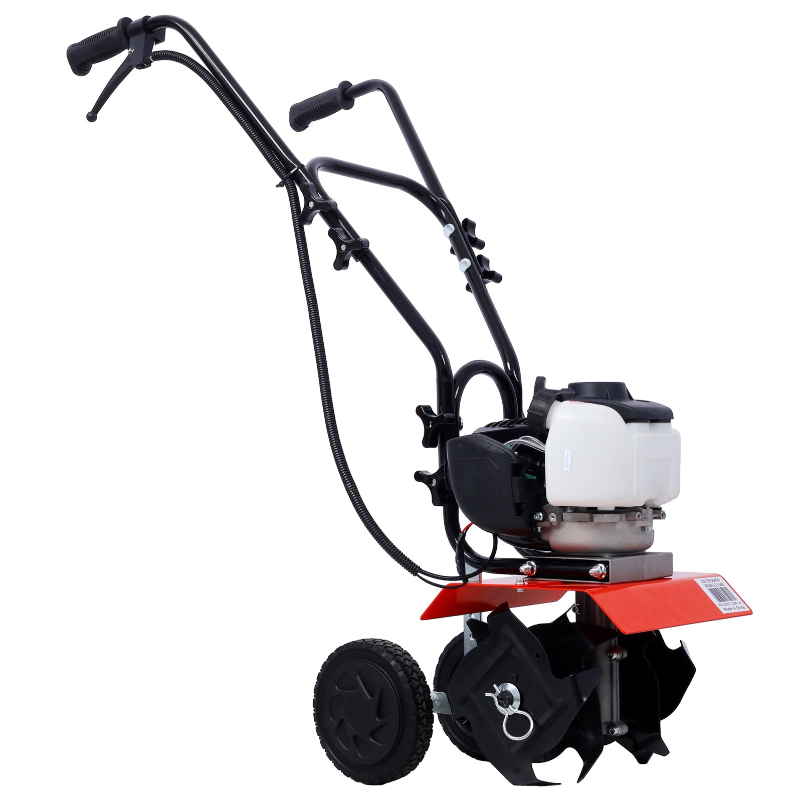 Mini Tiller Cultivator, Powerful 37.7Cc 4 Stroke Viper Engine, Gear Drive Transmission, Mini Cultivator With 4 Cycle Engine Red Steel