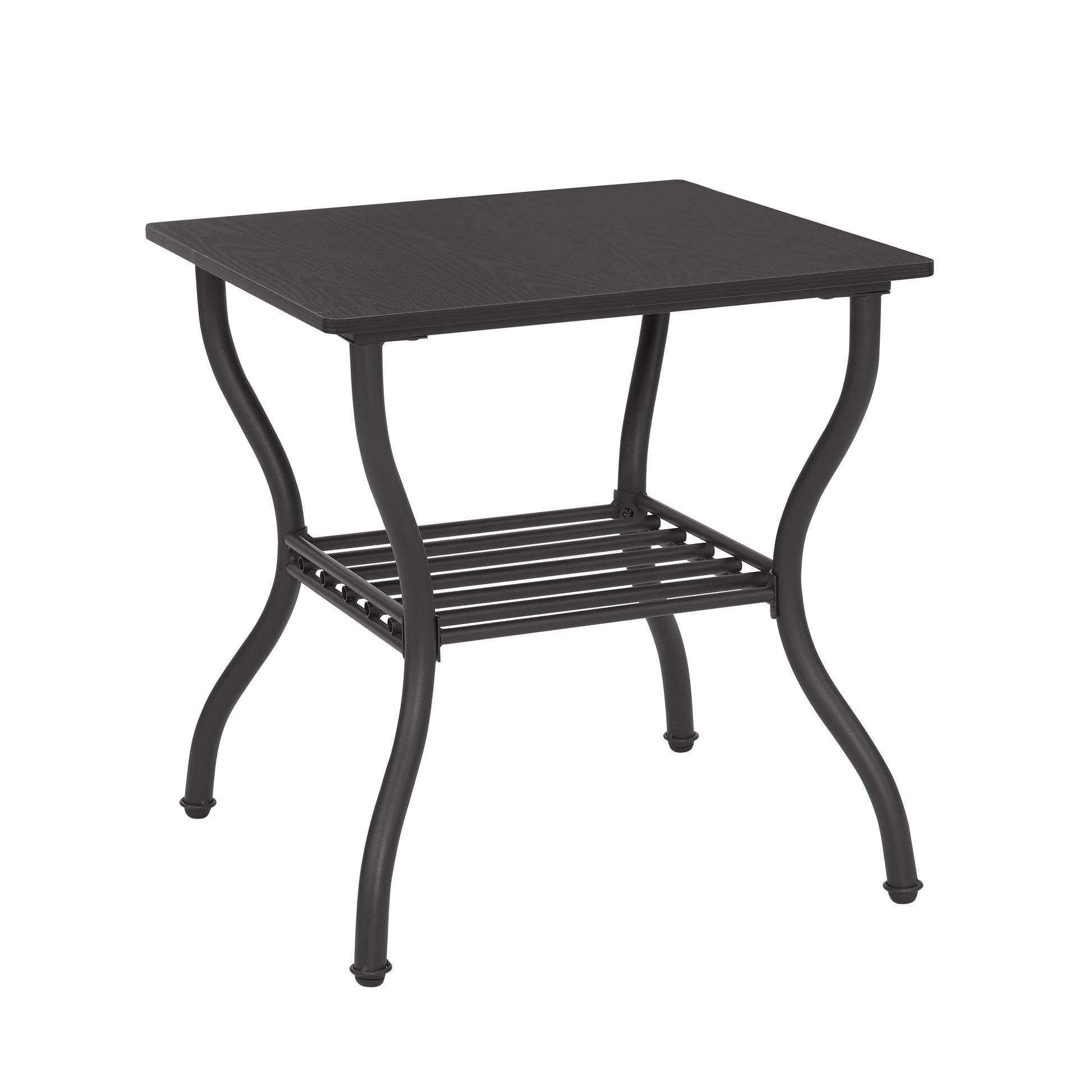 Modern Style 3 Piece Coffee Table Set Rectangle Coffee Table With 2 Square End Side Table Retro Design Coffee Table With Sturdy Base For Living Room Decor Black Black Primary Living Space American Design,Retro Rectangular Coffee & End Tables Metal & Wood