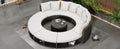 Outdoor Patio Furniture Luxury Circular Outdoor Sofa Set Rattan Wicker Sectional Sofa Lounge Set With Tempered Glass Coffee Table, 6 Pillows,Beige Yes Beige Water Resistant Frame Water Resistant Cushion Garden & Outdoor Sectional Seating Groups Foam