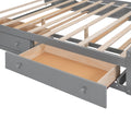 Queen Size Wooden Bed With All In One Cabinet, Shelf And Sockets,Twin Xl Trundle, Gray Queen Gray Solid Wood