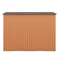 4.2 X 9.1 Ft Outdoor Storage Shed, Metal Tool Shed With Lockable Doors Vents, Utility Garden Shed For Patio Lawn Backyard,Brown Brown Metal