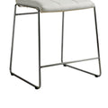 Set Of 2Upholstered Counter Hight Chairs In White And Chrome Solid White Dining Room Side Chair Faux Leather