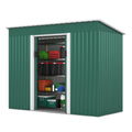 4.2 X 9.1 Ft Outdoor Storage Shed, Metal Tool Shed With Lockable Doors Vents, Utility Garden Shed For Patio Lawn Backyard, Green Green Metal