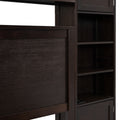 Queen Size Wooden Bed With All In One Cabinet, Shelf And Sockets,Twin Xl Trundle,Espresso Queen Espresso Solid Wood