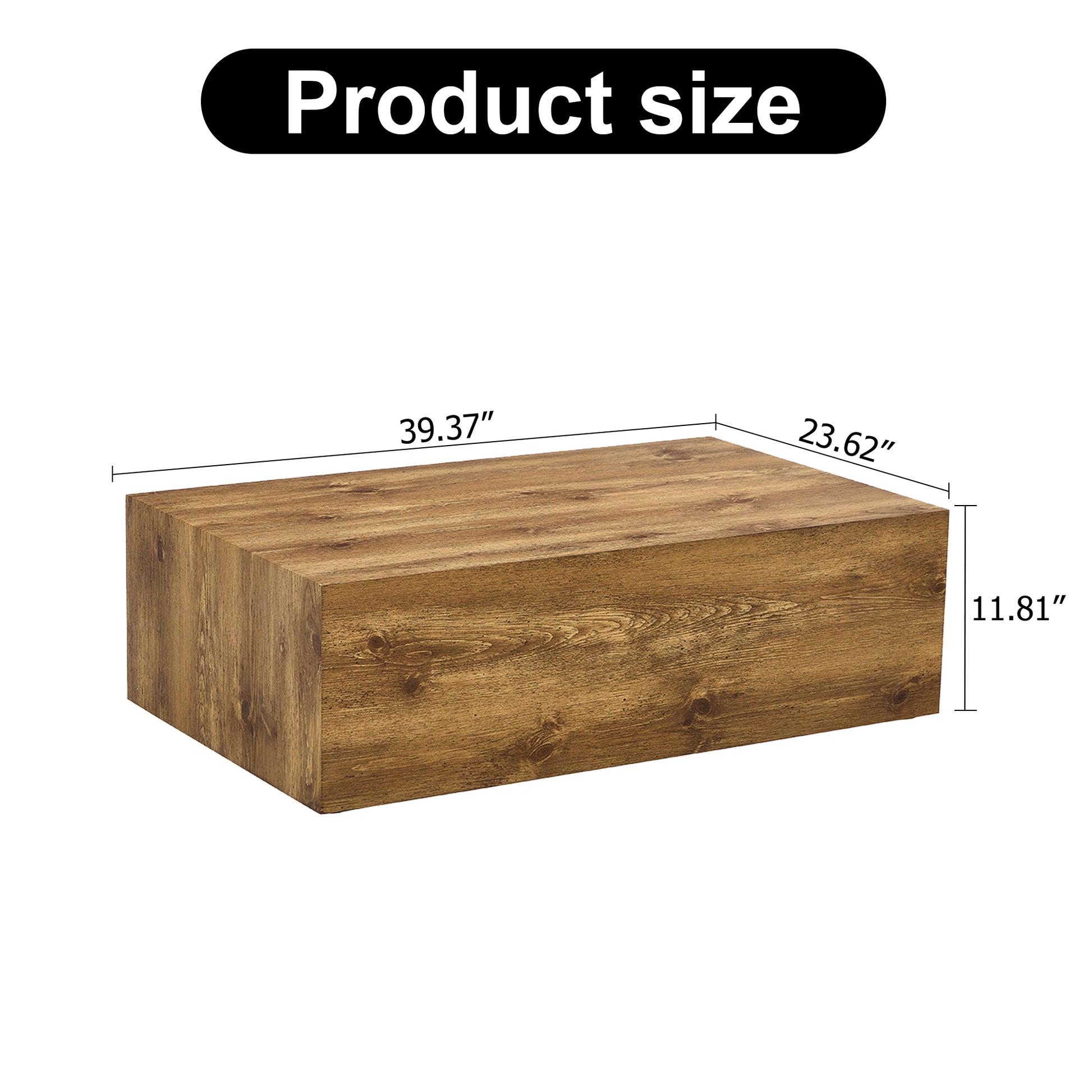 Modern Mdf Coffee Table With Wood Texture Pattern 39.37X23.62X11.81 Inches Stylish And Durable Design Wood Mdf