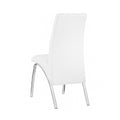 Set Of 2 Paddedside Chairs In White And Chrome Solid White Dining Room Side Chair Faux Leather