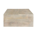 Modern White Washed Solid Wood Coffee Table White Washed White Primary Living Space Luxury Mango Polished Solid Wood Sled