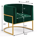 Upholstered Velvet Accent Chair With Golden Metal Stand,Mid Century Living Room Leisure Chair With Curve Backrest Jade Emerald Emerald Primary Living Space Modern Foam Velvet