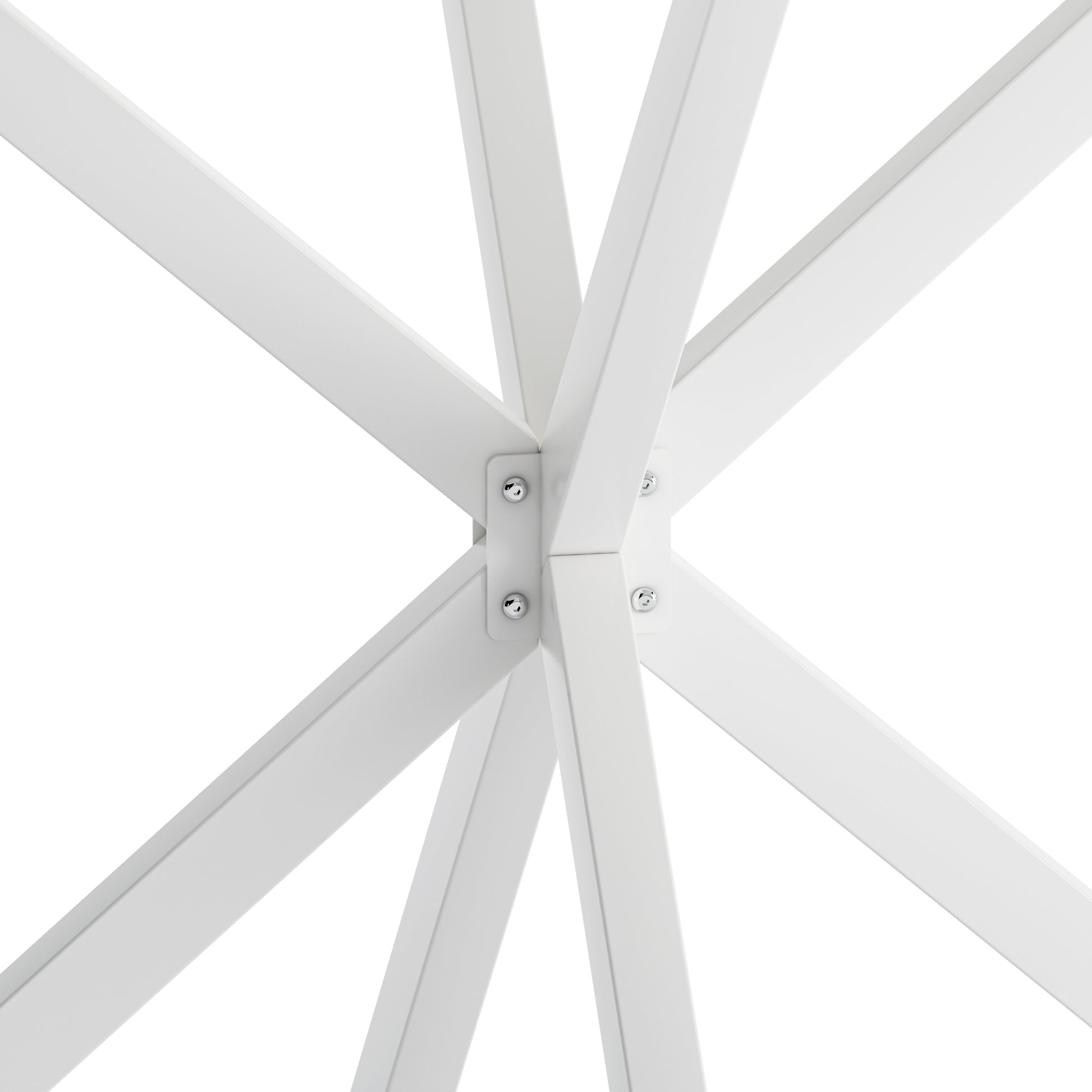 47.24'' Modern Cross Leg Round Dining Table, White Marble Top Occasional Table, Two Piece Removable Top, Matte Finish Iron Legs White Mdf Metal