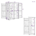 Outdoor 5.5Ft Hx4.1Ft L Wood Storage Shed, Garden Tool Cabinet With Waterproof Asphalt Roof, Four Lockable Doors, Multiple Tier Shelves, White And Gray White Gray Water Resistant Frame Garden &