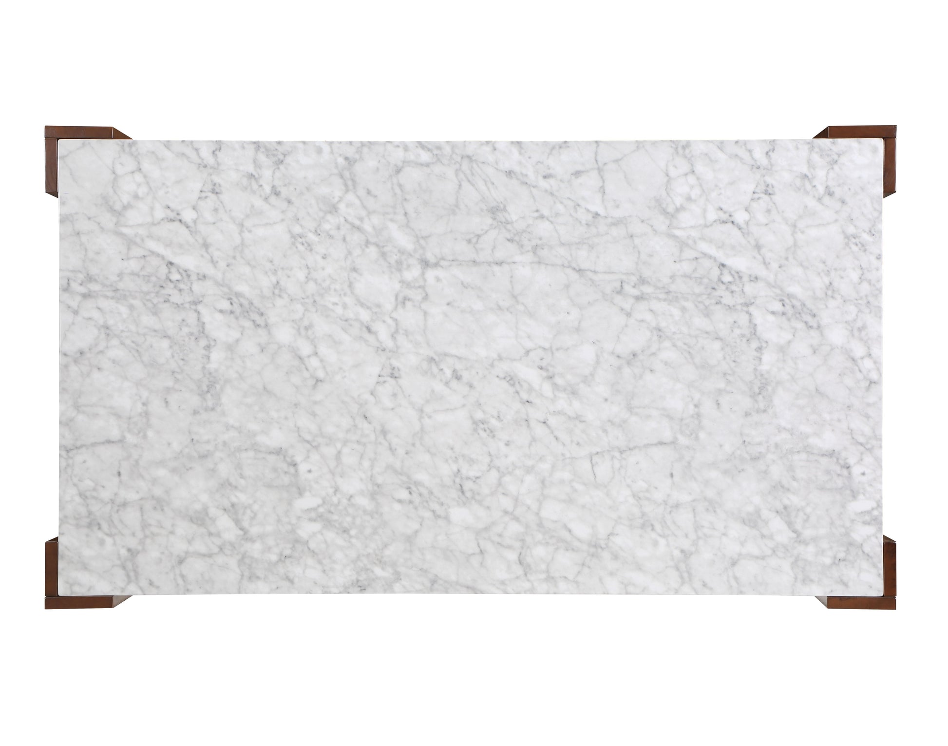 Hettie Dining Table, Engineering Stone & Brown Finish Dn02157 Brown Marble