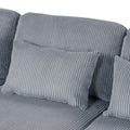 5 Pieces L Shaped Sofa With Removable Ottomans And Comfortable Waist Pillows Grey Polyester 5 Seat