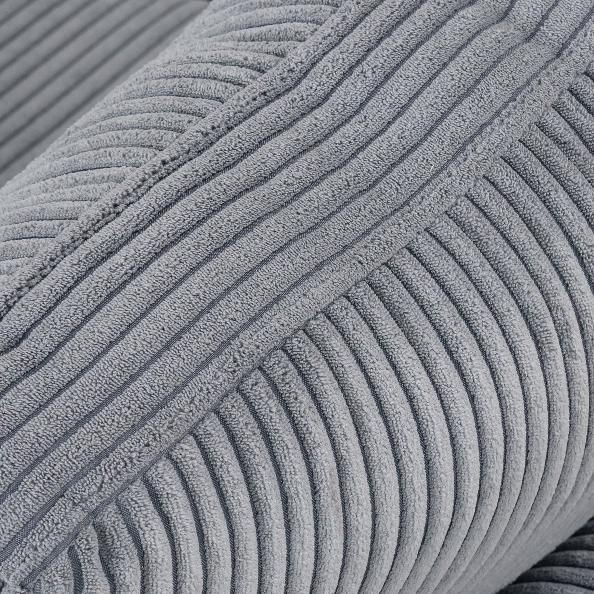 5 Pieces L Shaped Sofa With Removable Ottomans And Comfortable Waist Pillows Grey Polyester 5 Seat