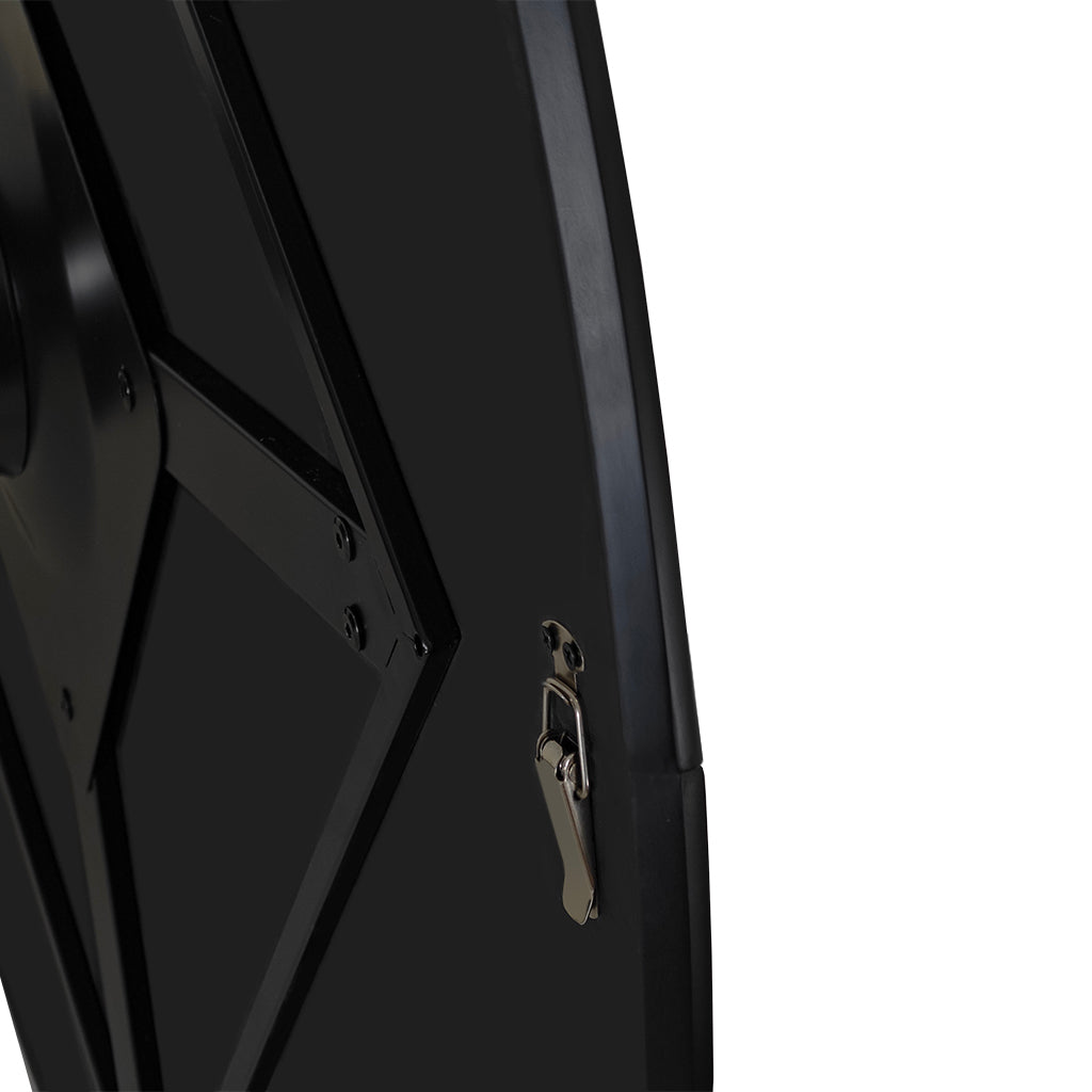 42.13"Modern Round Dining Table,Four Patchwork Tabletops With Black Solid Wood Veneer Table Top,Metal Base Dining Table, End Table Leisure Coffee Table Black Mdf Metal