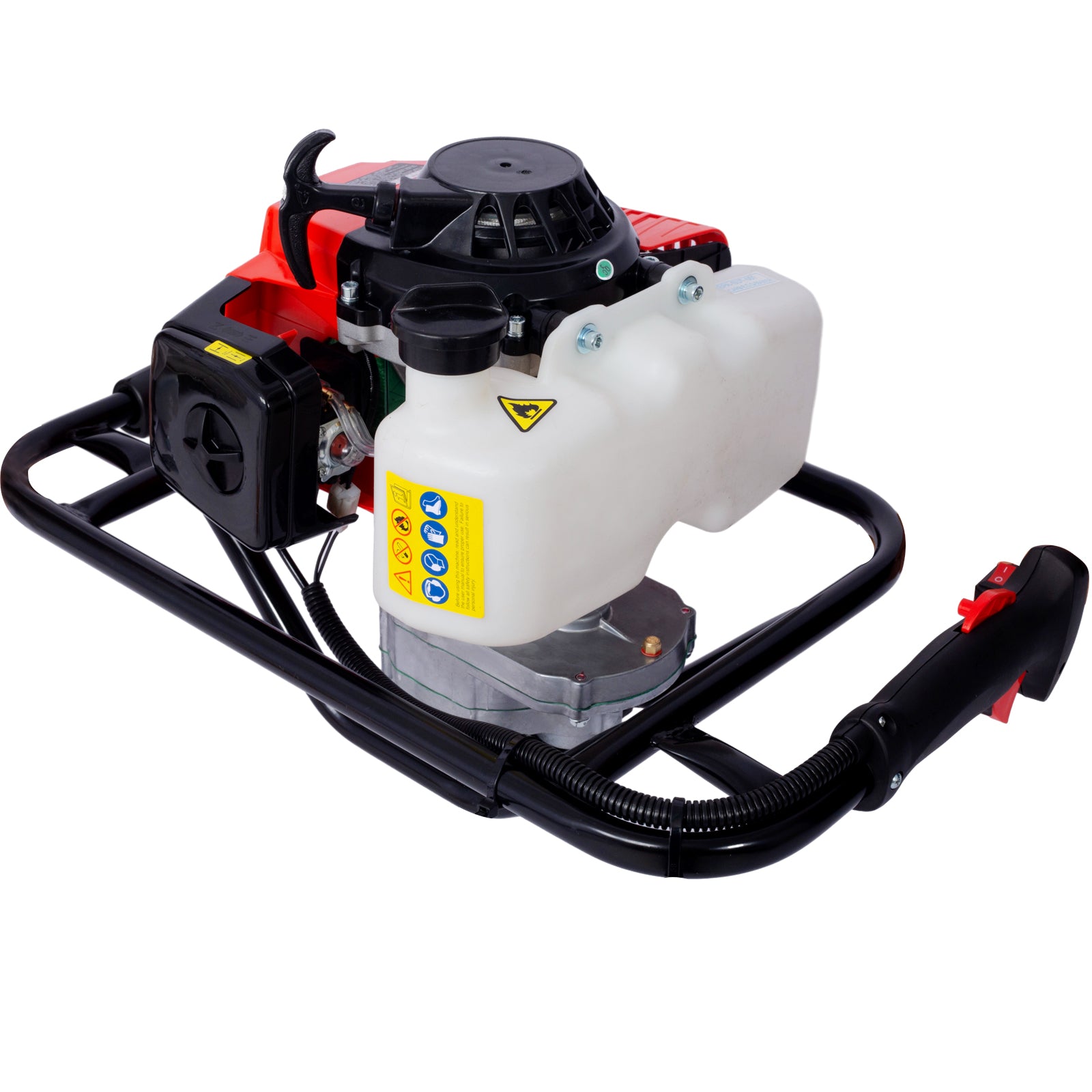 2.7Hp Post Hole Digger 63Cc Gas Powered 2 Stroke Auger Digging Drill Shaft Size 3 4" ,Epa Certificated Red Steel