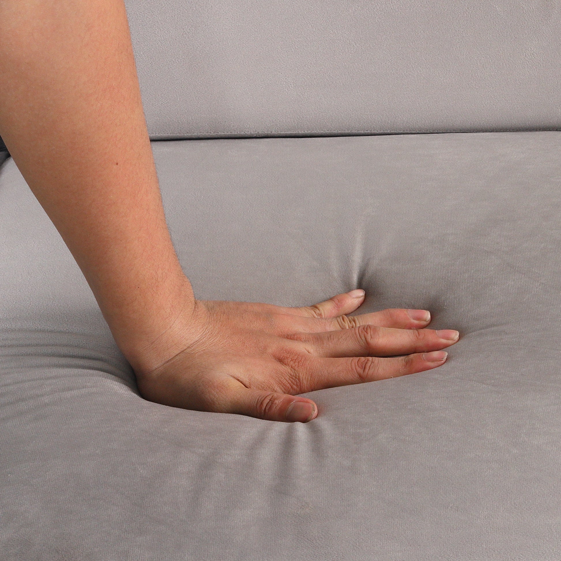 57.4" Pull Out Sofa Bed,Sleeper Sofa Bed With Premium Twin Size Mattress Pad,2 In 1 Pull Out Couch Bed With Two Usb Ports For Living Room,Small Apartment, Light Gray Old Sku:Wf296899 Light Gray Foam Velvet