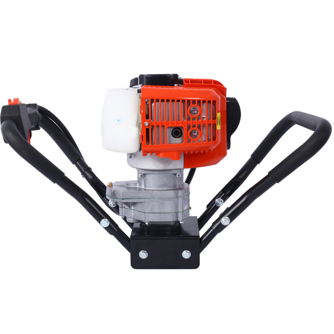 V Type 52Cc 2 Stroke Gas Post Hole Digger One Man Auger Epa Machine Plant Soil Digging Fence,Red Red Aluminium