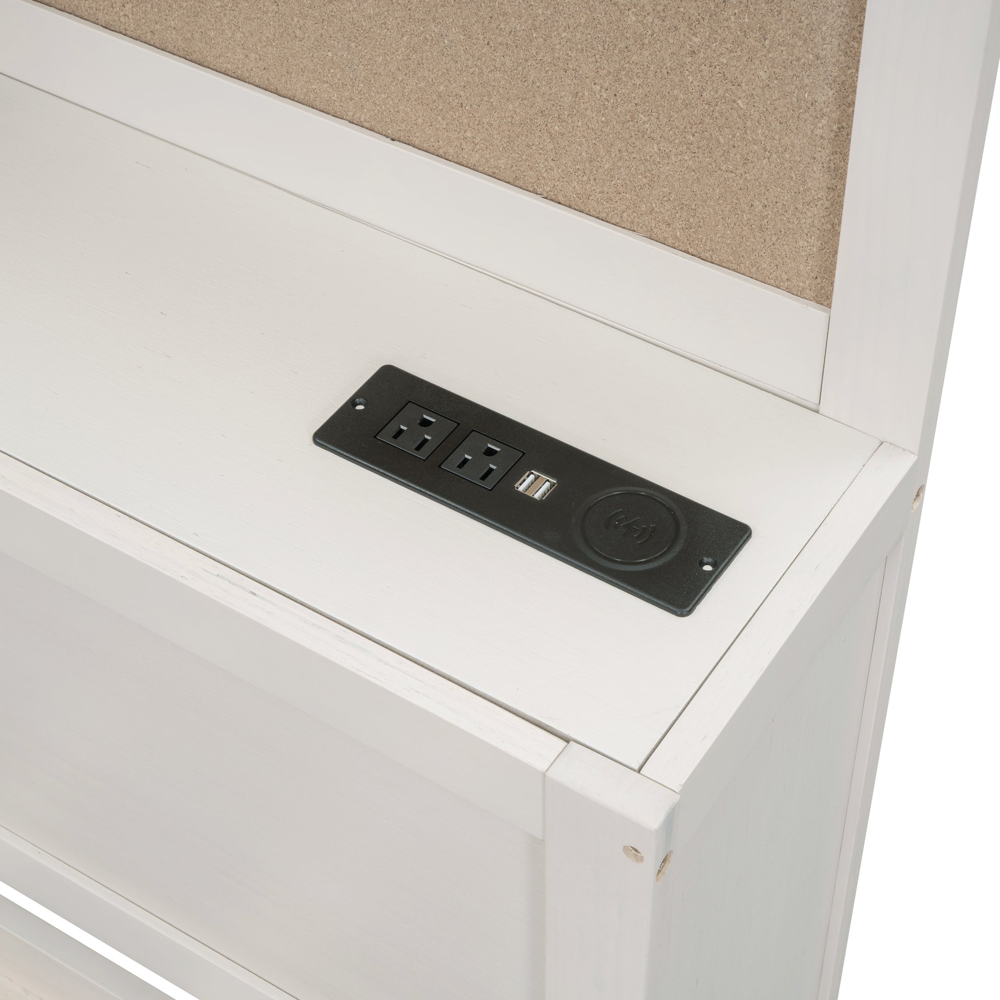 Full Size Wooden Daybed With 3 Storage Drawers, Upper Soft Board, Shelf, And A Set Of Sockets And Usb Ports, White White Solid Wood Mdf