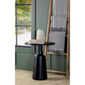 Black Stain Pedestal Accent Table Black Primary Living Space Farmhouse,Rustic Freestanding Mango Round Coffee & End Tables Wood Pedestal