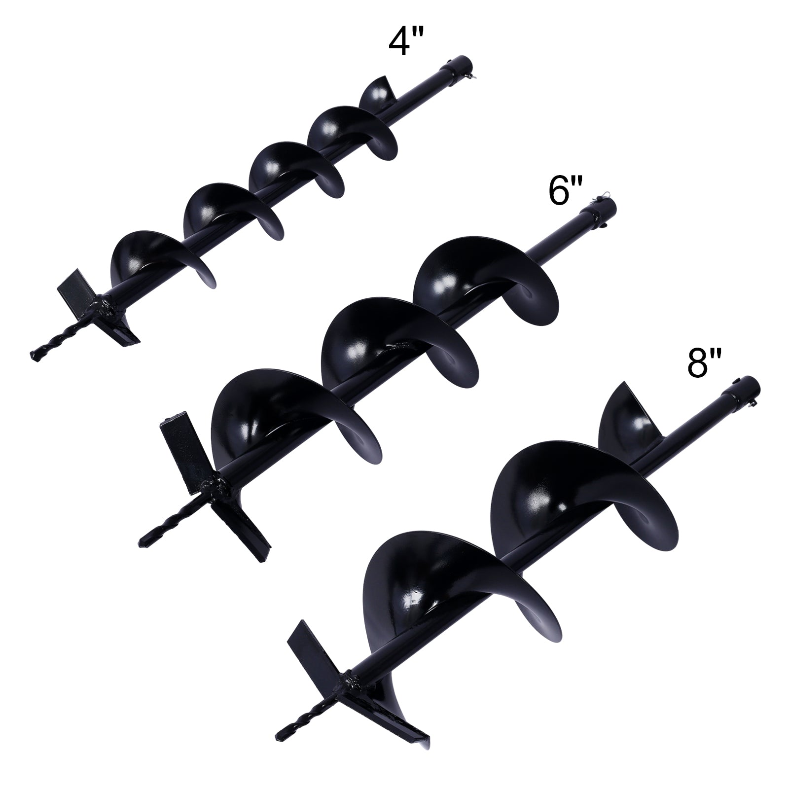 Auger Drill Bit For Planting Hole, Bulb Bedding Digging Post Hole Planting Tool For 3 4" Shaft Auger,Hole Digger Replacement Auger Bits Earth Auger Digging Bit 4In 6In 8In Black Steel
