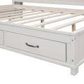 Full Size Wooden Daybed With 3 Storage Drawers, Upper Soft Board, Shelf, And A Set Of Sockets And Usb Ports, White White Solid Wood Mdf