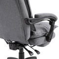 Vinsetto 360 Swivel Executive Home Office Chair Adjustable Height Linen Style Fabric Recliner With Retractable Footrest And Double Padding, Grey Gray Fabric