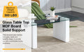 Modern Minimalist Transparent Tempered Glass Coffee Tablepaired With White Mdf Decorative Columns. Computer Desk. Game Table. Ct 1546 Transparent Glass