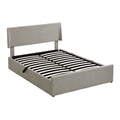 Full Size Sleigh Bed With Side Tilt Hydraulic Storage System, Linen Upholstery, Gray Gray Linen