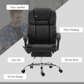 Vinsetto Massage Office Chair With 6 Vibration Points, Heated Reclining Pu Leather Computer Chair With Adjustable Height, Footrest, Black Black Pu Leather