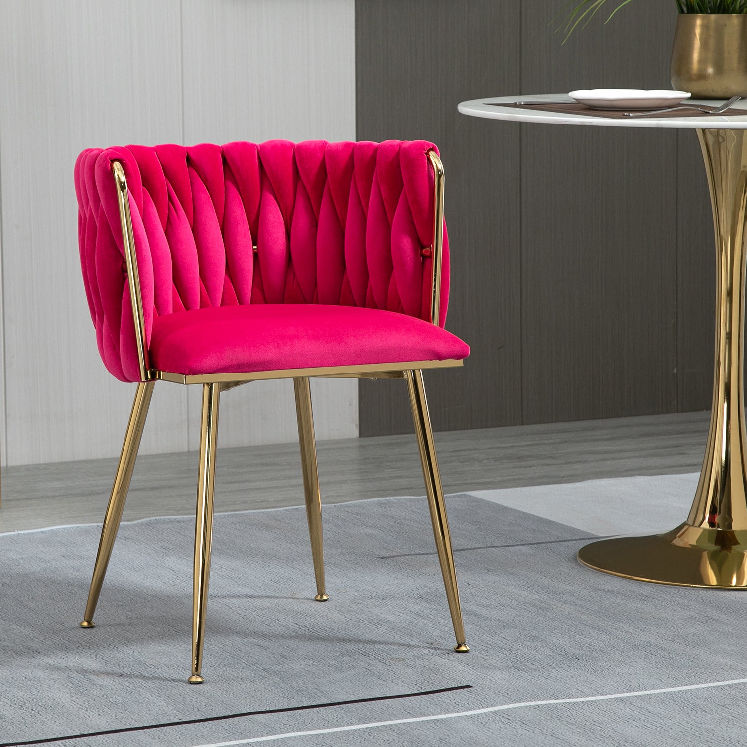 Coolmore Leisuredining Chairsaccent Chair2Pc Set Rose Red Metal