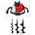 2.7Hp Post Hole Digger 63Cc Gas Powered 2 Stroke Auger Digging Drill Shaft Size 3 4