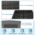 Outdoor Patio Furniture Luxury Circular Outdoor Sofa Set Rattan Wicker Sectional Sofa Lounge Set With Tempered Glass Coffee Table, 6 Pillows, Grey Yes Grey Water Resistant Frame Water Resistant Cushion Garden & Outdoor Sectional Seating Groups Foam