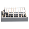 Full Size Wood Storage Hydraulic Platform Bed With Twin Size Trundle, Side Table And Lounge, Gray Box Spring Not Required Full Gray Wood Bedroom Bed Frame Solid Wood Mdf