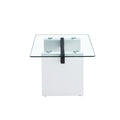 Modern Minimalist Transparent Tempered Glass Coffee Tablepaired With White Mdf Decorative Columns. Computer Desk. Game Table. Ct 1546 Transparent Glass