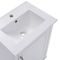 Viedo 20 Inch Modern Small Bathroom Vanity Cabinet With Ceramic Basin 20*15.5*33.3 Inches,Ample Storage,1 Soft Close Door White Solid Wood Mdf