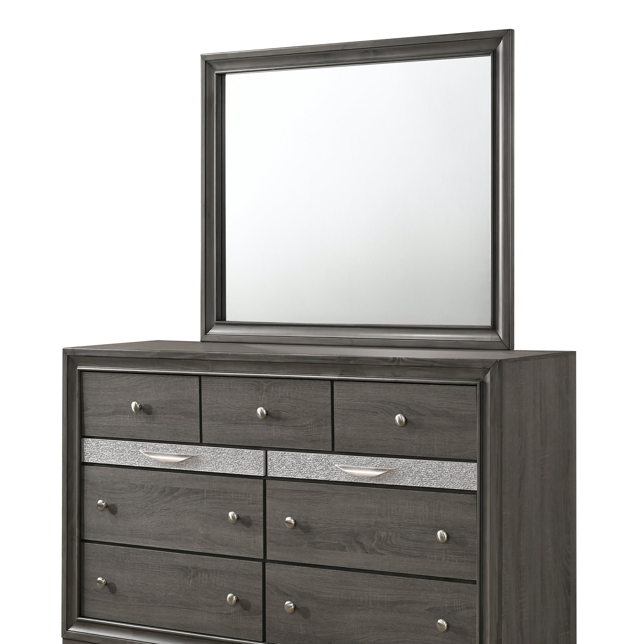 Traditional 7 Drawer Dresser Made With Wood In Gray Grey Gray Drawer 5 Drawers & Above Bedroom Dovetail Joints Traditional Solid Wood Mdf Wood