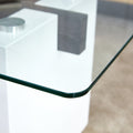Modern Minimalist Transparent Tempered Glass Coffee Tablepaired With White Mdf Decorative Columns. Computer Desk. Game Table. Ct 1546 Transparent Glass