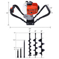 V Type 52Cc 2 Stroke Gas Post Hole Digger One Man Auger Epa Machine Plant Soil Digging Fence Withhole Digger Replacement Auger Bits L4