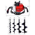 2.7Hp Post Hole Digger 63Cc Gas Powered 2 Stroke Auger Digging Drill Shaft Size 3 4