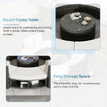 Outdoor Patio Furniture Luxury Circular Outdoor Sofa Set Rattan Wicker Sectional Sofa Lounge Set With Tempered Glass Coffee Table, 6 Pillows,Beige Yes Beige Water Resistant Frame Water Resistant Cushion Garden & Outdoor Sectional Seating Groups Foam