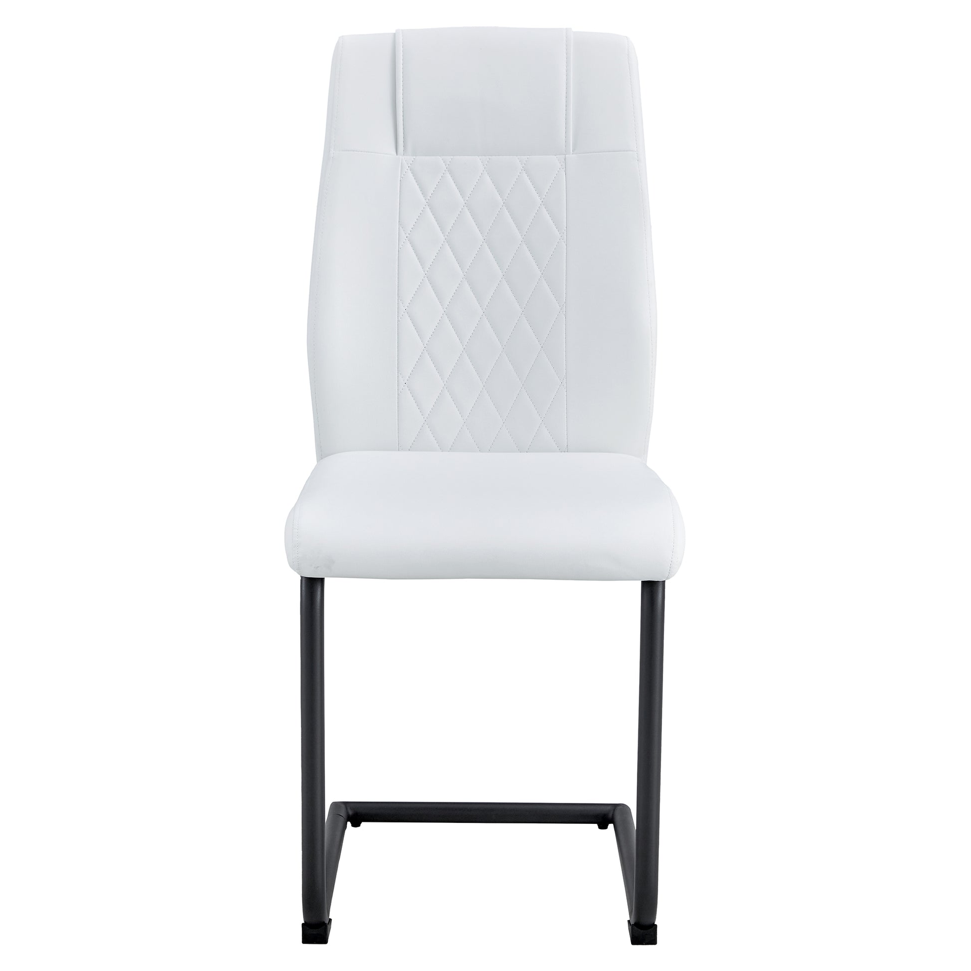Modern Dining Chairs With Faux Leather Upholstered Seats Dining Room Chairs With Metal Legs, Suitable For Kitchen, Living Room, Bedroom, Dining Room Side Chairs, Set Of 4 Pieces White Pu Leather White Pu