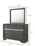 Traditional 7 Drawer Dresser Made With Wood In Gray Grey Gray Drawer 5 Drawers & Above Bedroom Dovetail Joints Traditional Solid Wood Mdf Wood