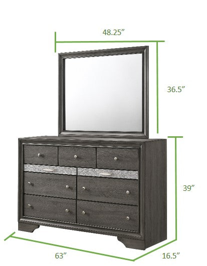 Traditional 7 Drawer Dresser Made With Wood In Gray Grey Gray Drawer 5 Drawers & Above Bedroom Dovetail Joints Traditional Solid Wood Mdf Wood