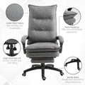 Vinsetto 360 Swivel Executive Home Office Chair Adjustable Height Linen Style Fabric Recliner With Retractable Footrest And Double Padding, Grey Gray Fabric