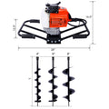 2.7Hp Post Hole Digger 63Cc Two Person Handle Gas Powered 2 Stroke Auger Digging Drill Shaft Size 3 4