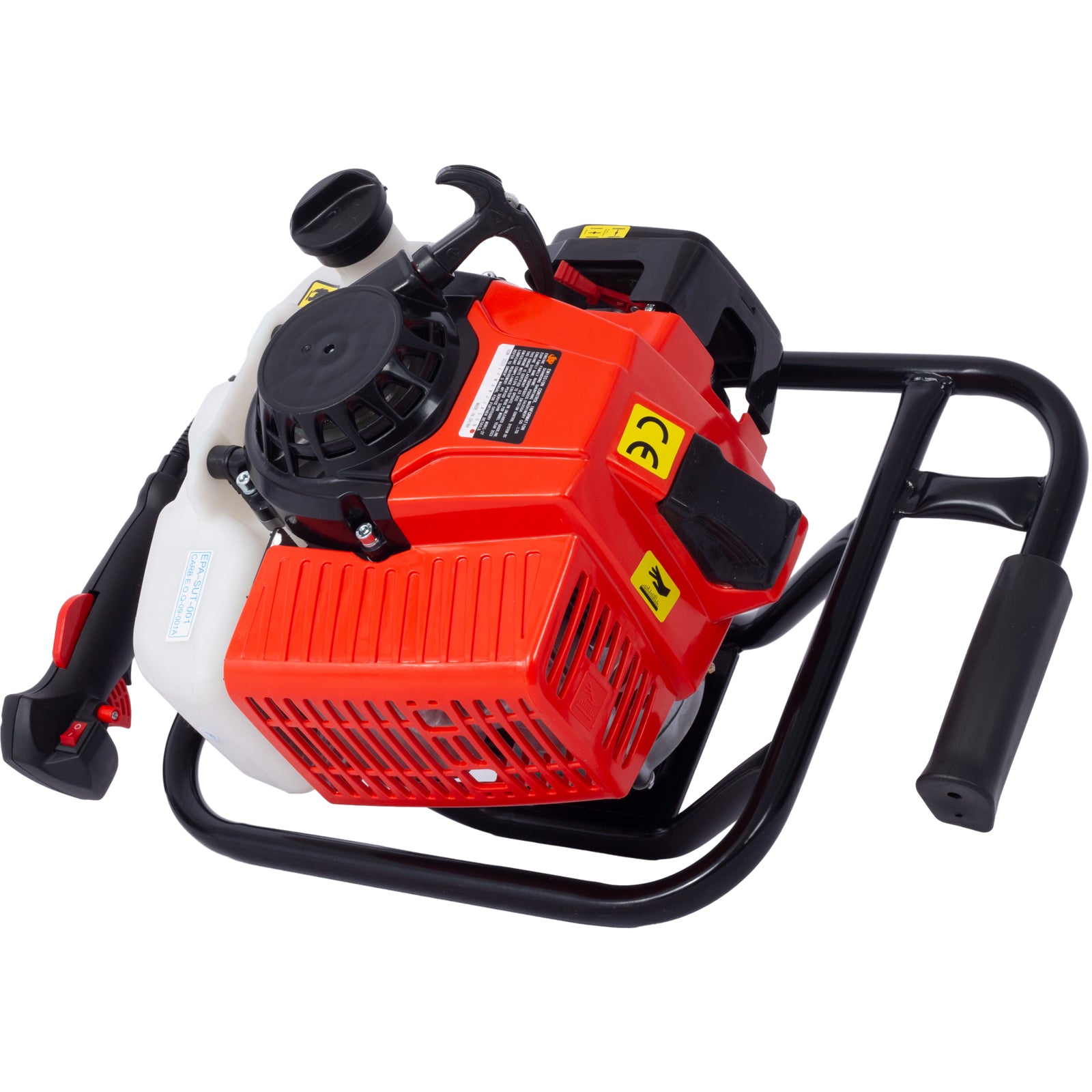 2.7Hp Post Hole Digger 63Cc Gas Powered 2 Stroke Auger Digging Drill Shaft Size 3 4" ,Epa Certificated With L6" L10" L12" Drill Bits Black Steel