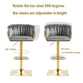 Coolmore Vintage Bar Stools With Back And Footrest Counter Height Dining Chairs 2Pc Set Grey Metal