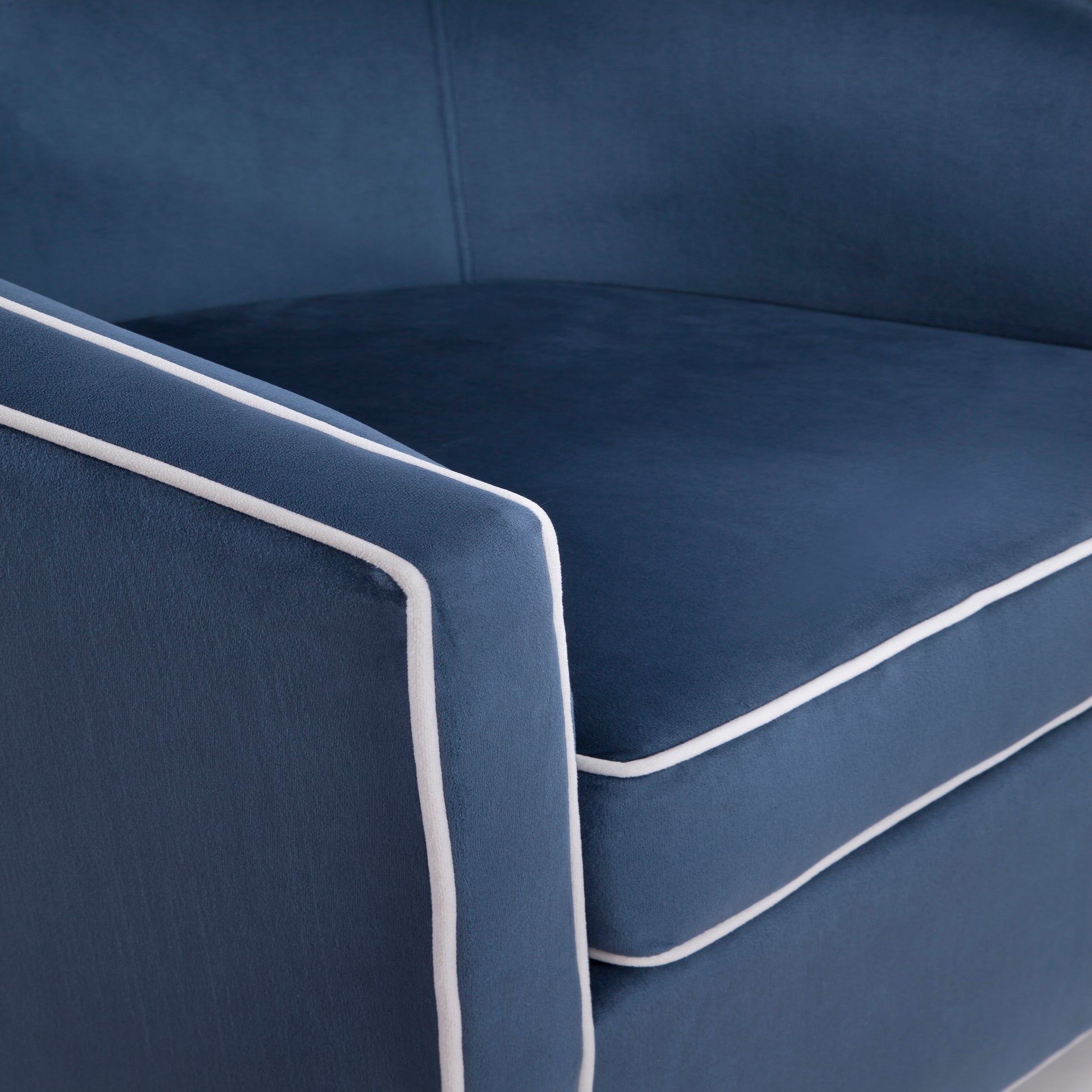 Kendall Blue Swivel Chair Blue Mid Century Modern Foam Velvet