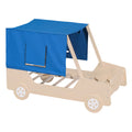 Twin Size Car Shaped Bed With Tents,Natural Natural Plywood