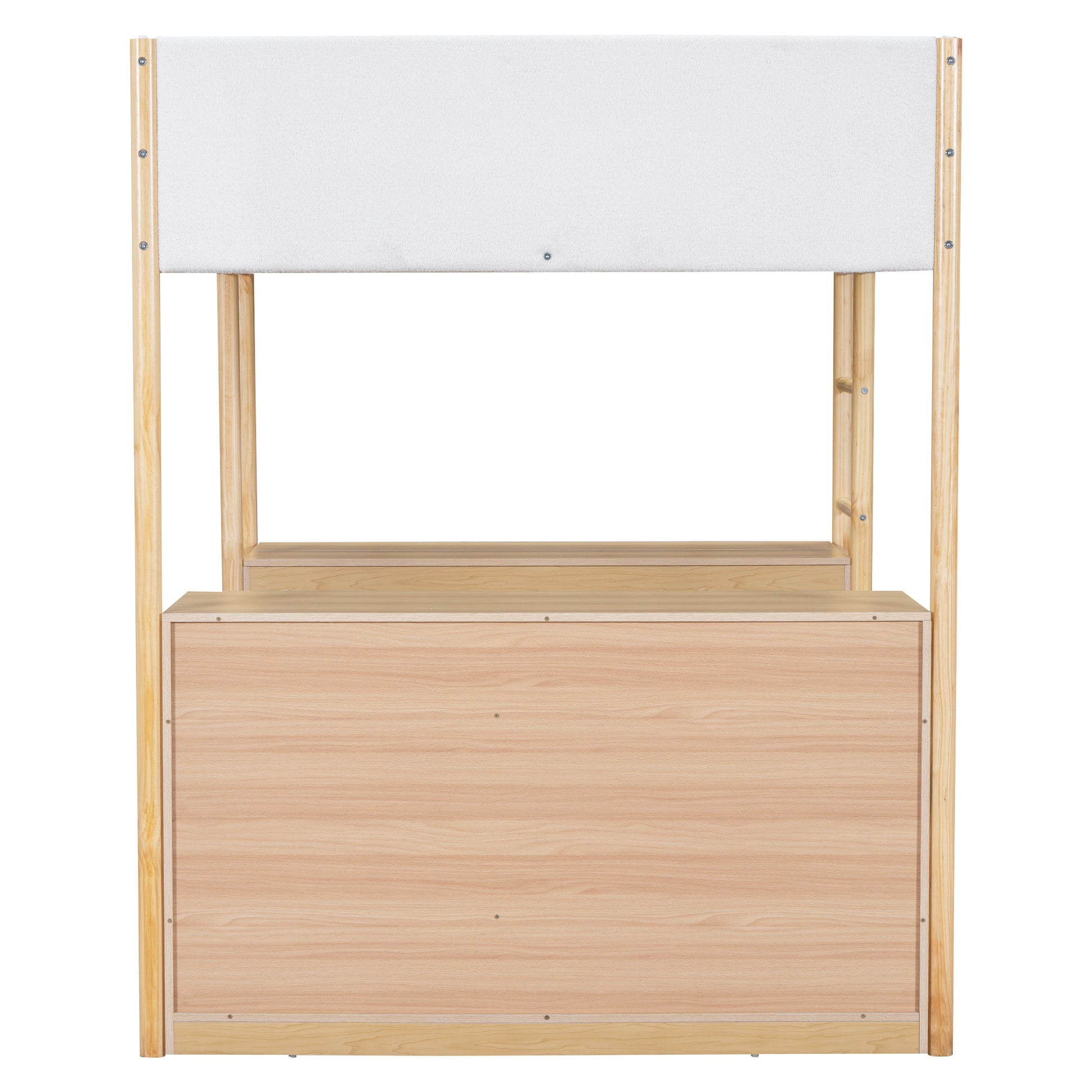 Full Size Teddy Fleeceloft Bed Wood Bed, Natural Full Natural Fleece